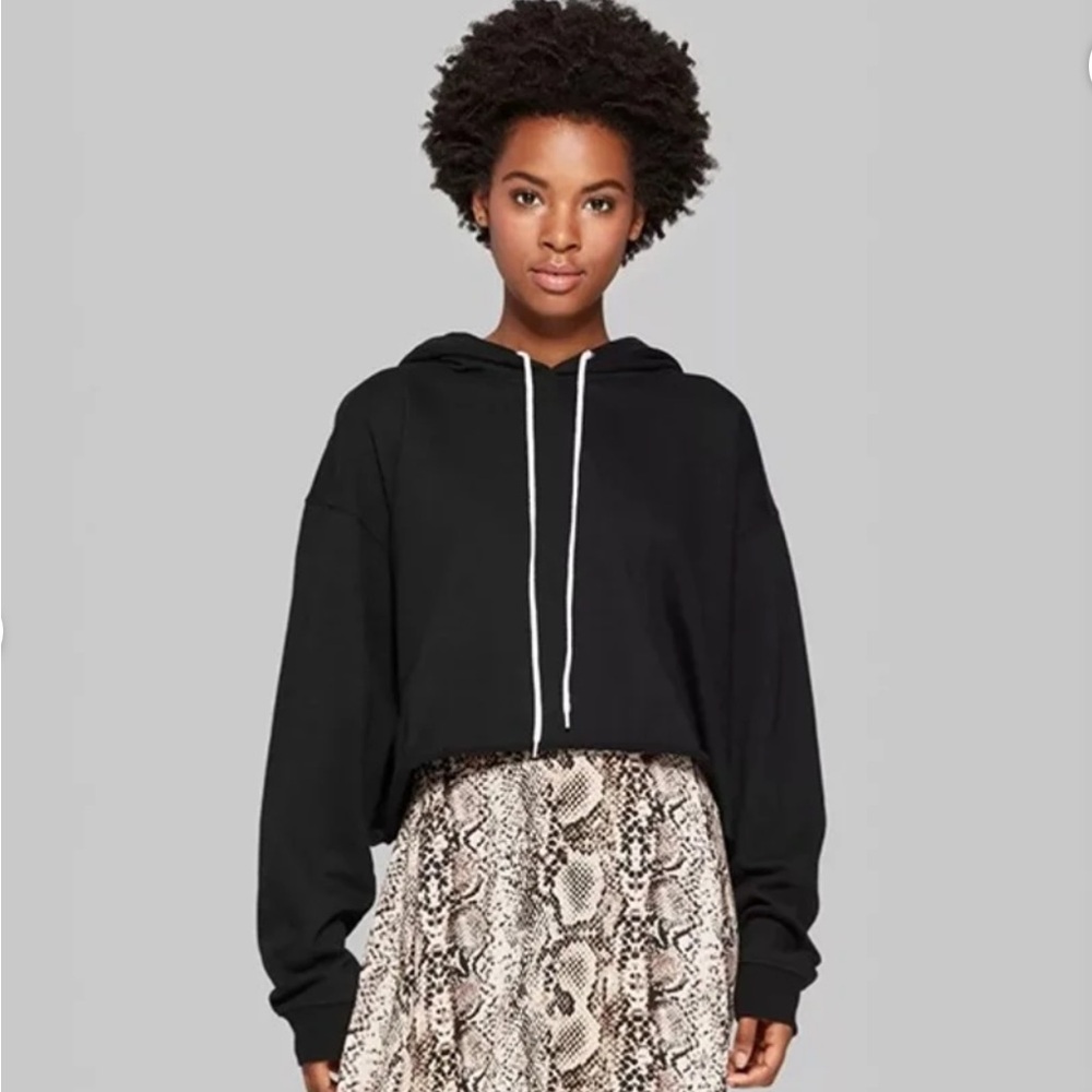 Wild Fable Black Cropped Hoodie